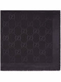 GUCCI Frayed GG Jacquard Printed Silk Scarf