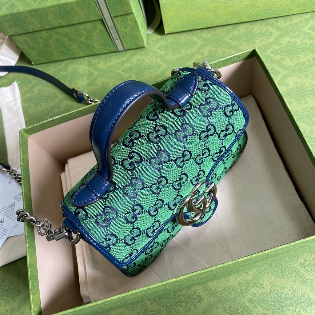 Glami Marmont Multicolour Mini Top Handle Bag Green Blue For Women 8in/20cm Glami