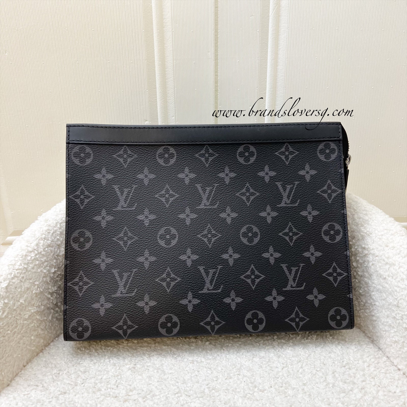 LV Pochette Voyage MM in Monogram Eclipse Canvas in SHW