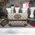 Glami Neo Vintage Small Messenger Bag Beige/Ebony Glami Supreme Canvas With Brown For Women 8.5in/22cm Glami 501050 9C2VT 8745