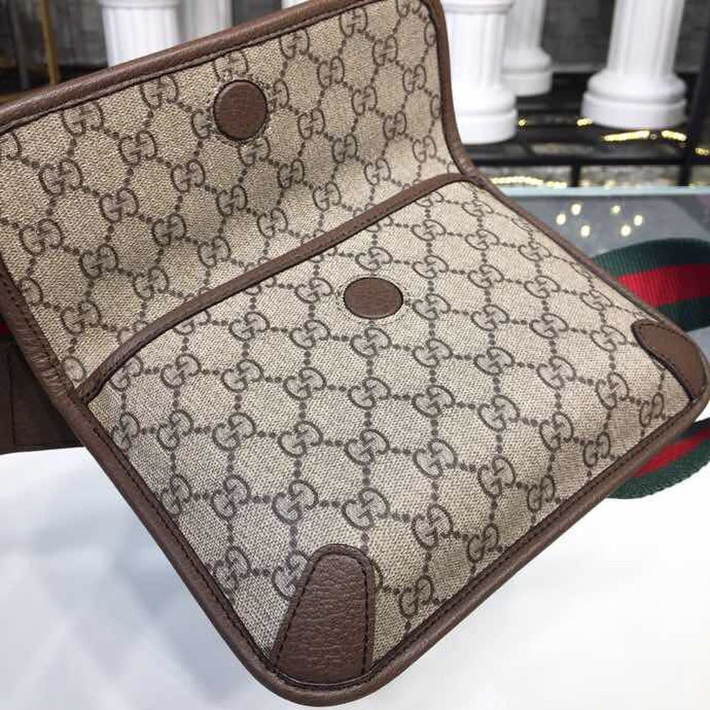 Glami Neo Vintage Small Messenger Bag Beige/Ebony Glami Supreme Canvas With Brown For Women 8.5in/22cm Glami 501050 9C2VT 8745