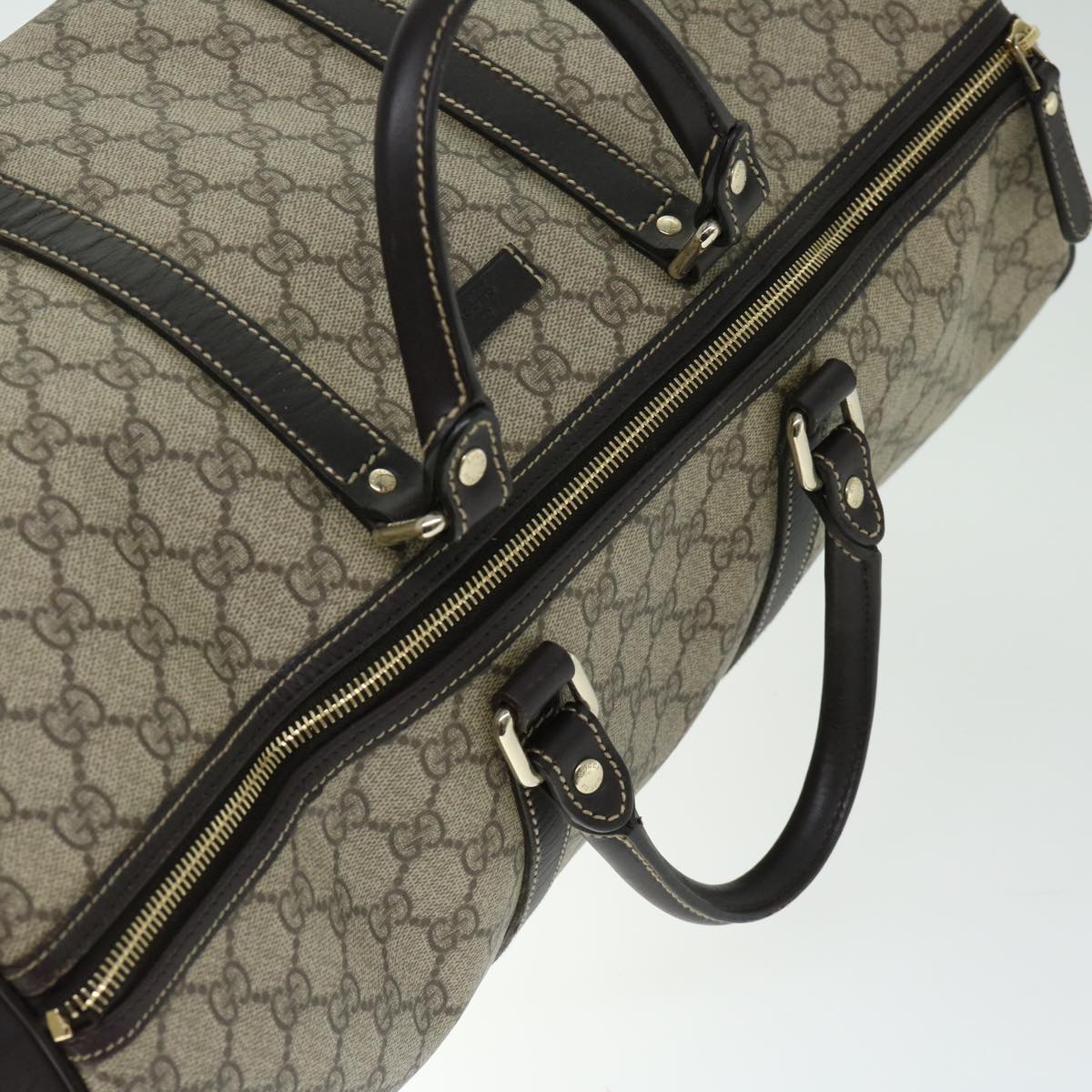GUCCI GG Supreme Boston Bag PVC Beige 206501 66607