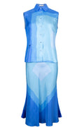 CHRISTIAN DIOR Two Piece Silk Blue