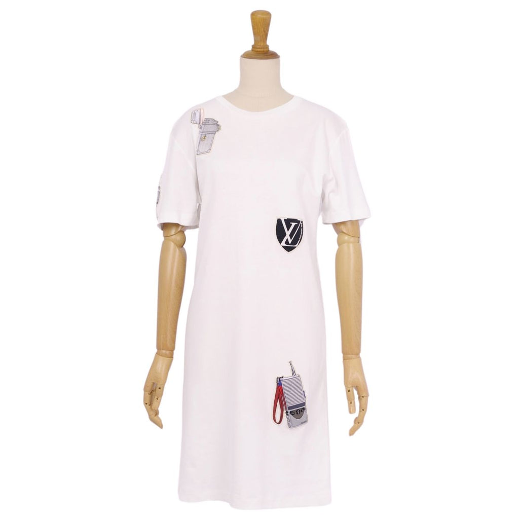 Louis Vuitton One Earrings   y Short Sleeve Wappen Tops  M White