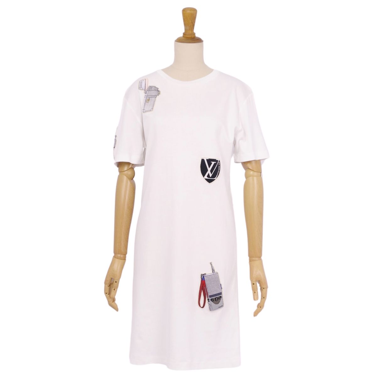 Louis Vuitton One Earrings   y Short Sleeve Wappen Tops  M White
