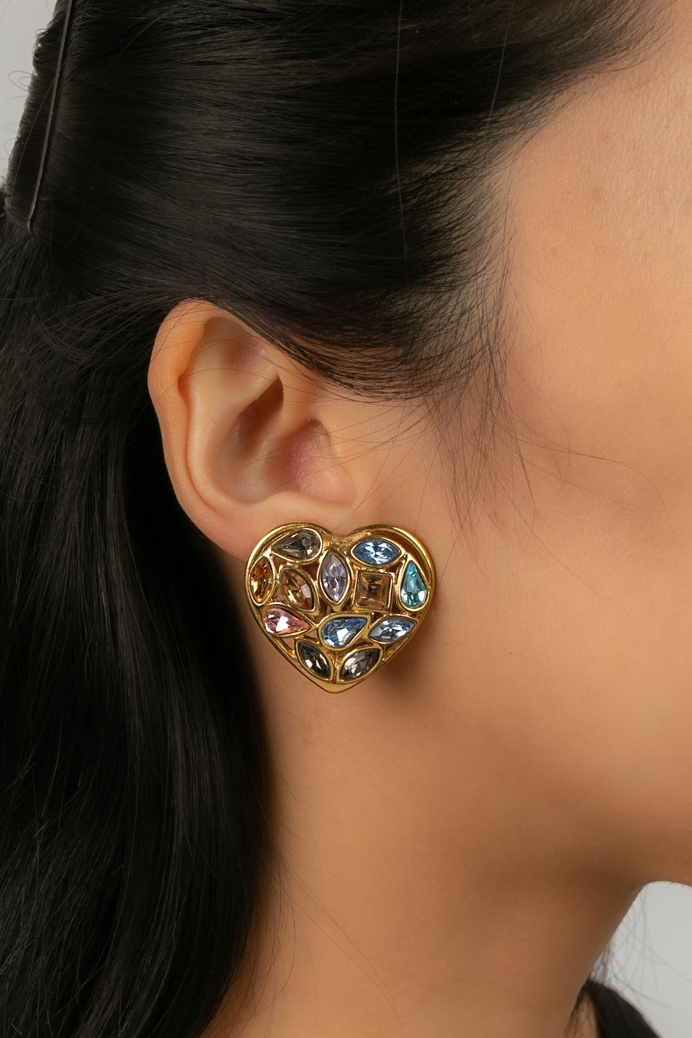 Boucles d'oreilles "coeur" Yves Saint Laurent