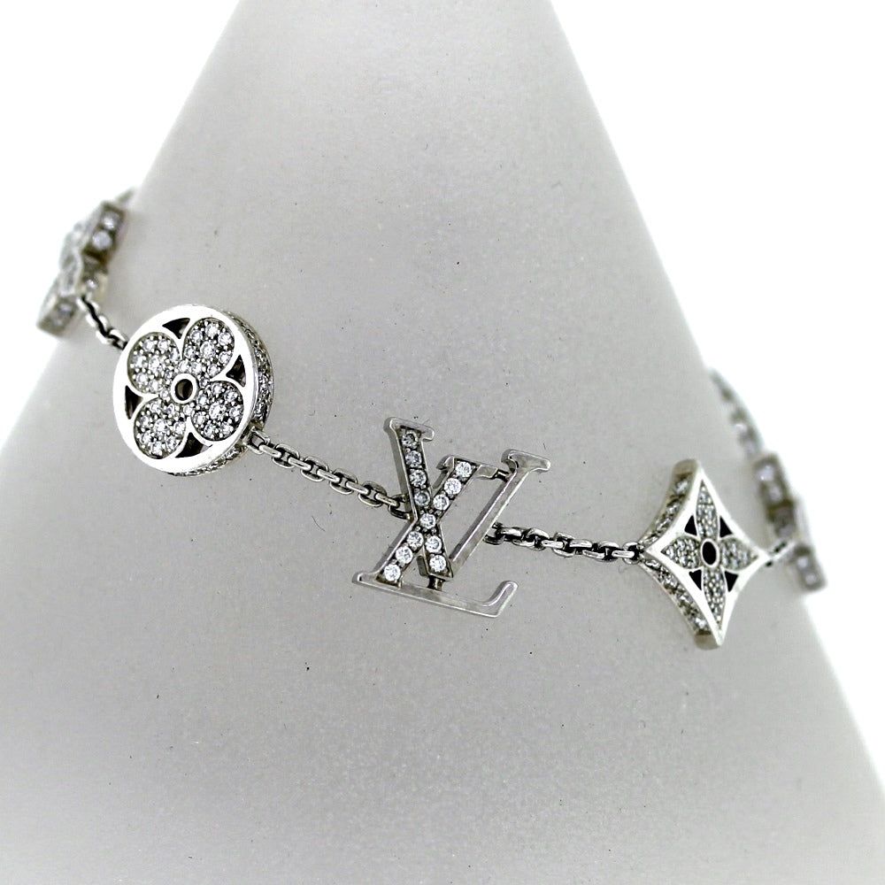 LOUIS VUITTON 18K White Gold 1.40ctw Diamond Idylle Blossom Bracelet