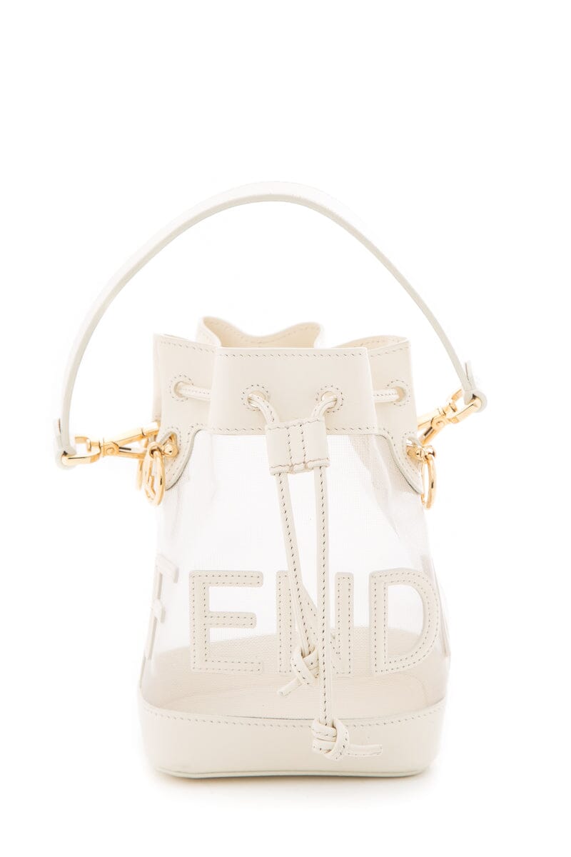 Fendi Mon Tresor White Mesh Bucket Bag