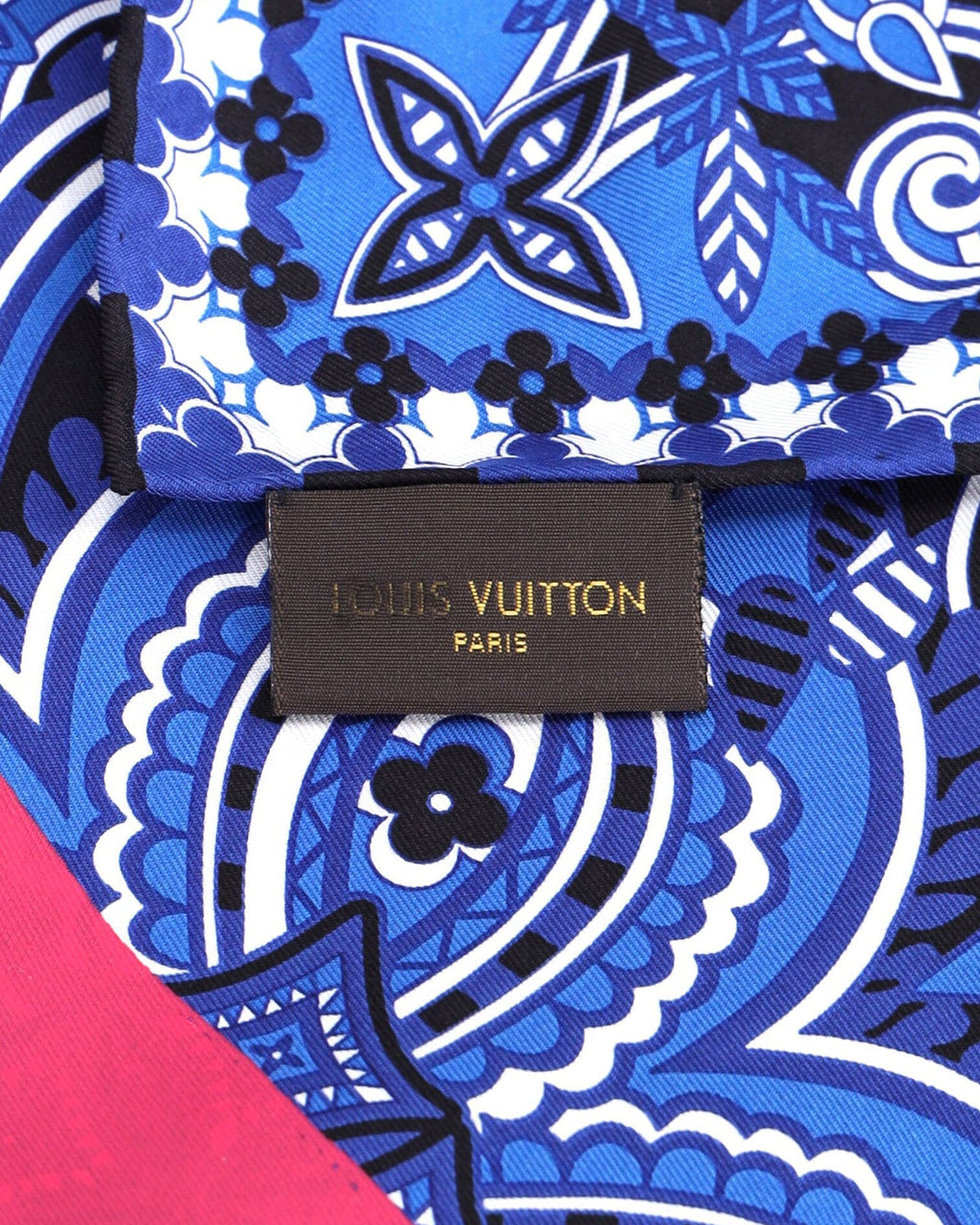 Louis Vuitton LV Bandana Scarf Coquelicot in Blue Silk