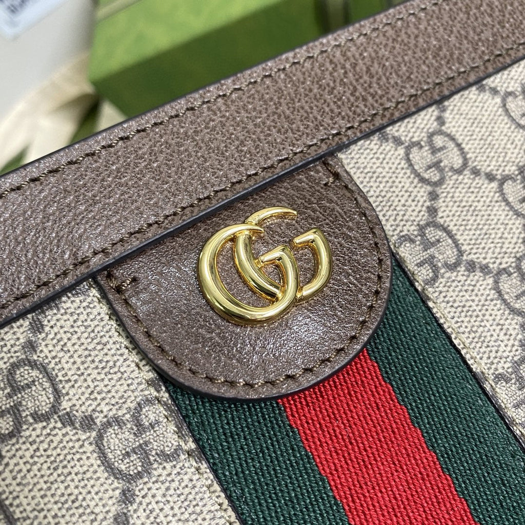 Glami OphiGLAMIa Glami MeGLAMIum Shoulder Bag Beige/Ebony Glami Supreme Canvas Green And Red Web For Women 13in/32.5cm Glami 503876 K05NG 8745