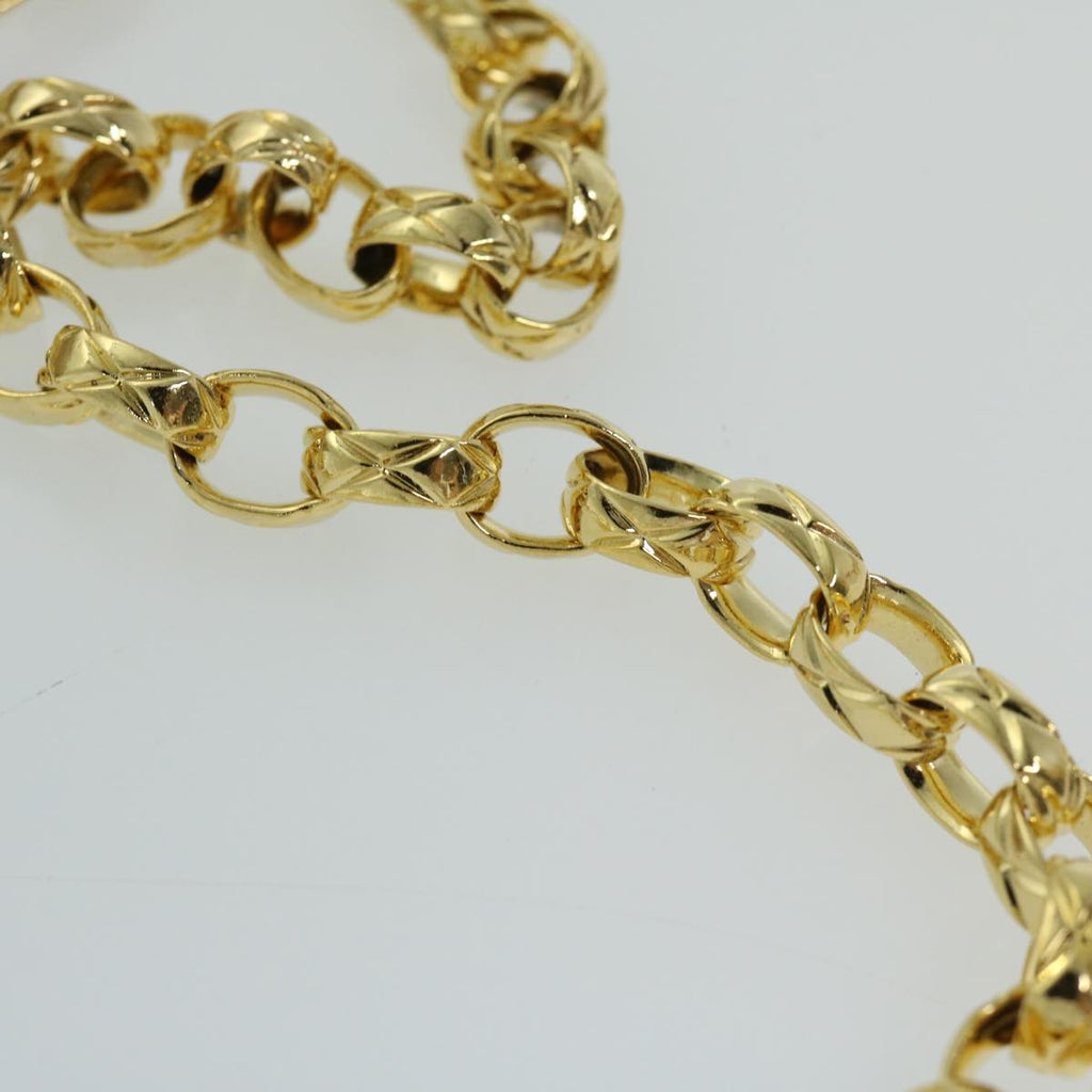 CHANEL Matelasse Chain Shoulder Bag Satin Gold CC 67057A