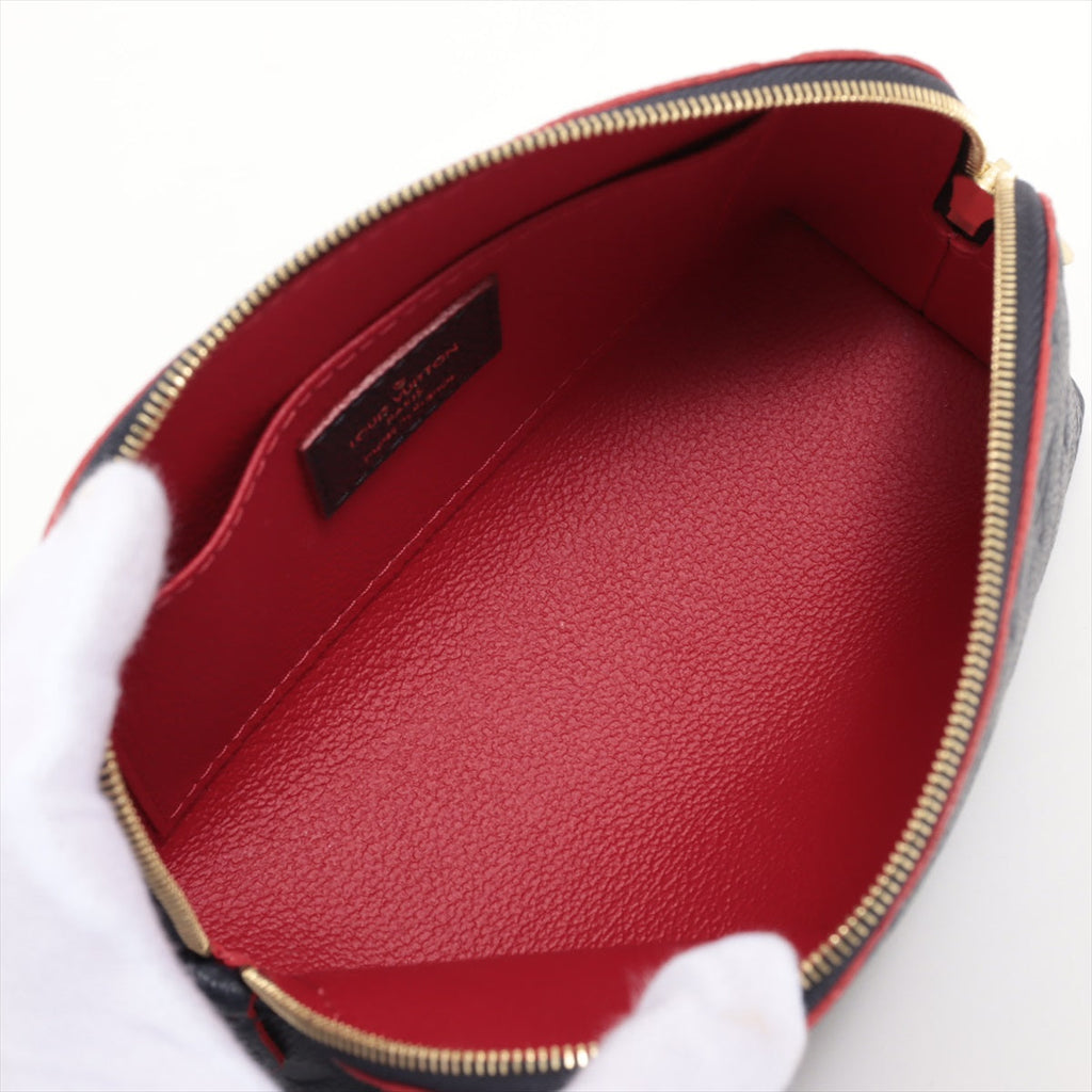 Louis Vuitton Monogram Emplant Pochette Cosmetics M69413 Marine Rouge   Pouch
