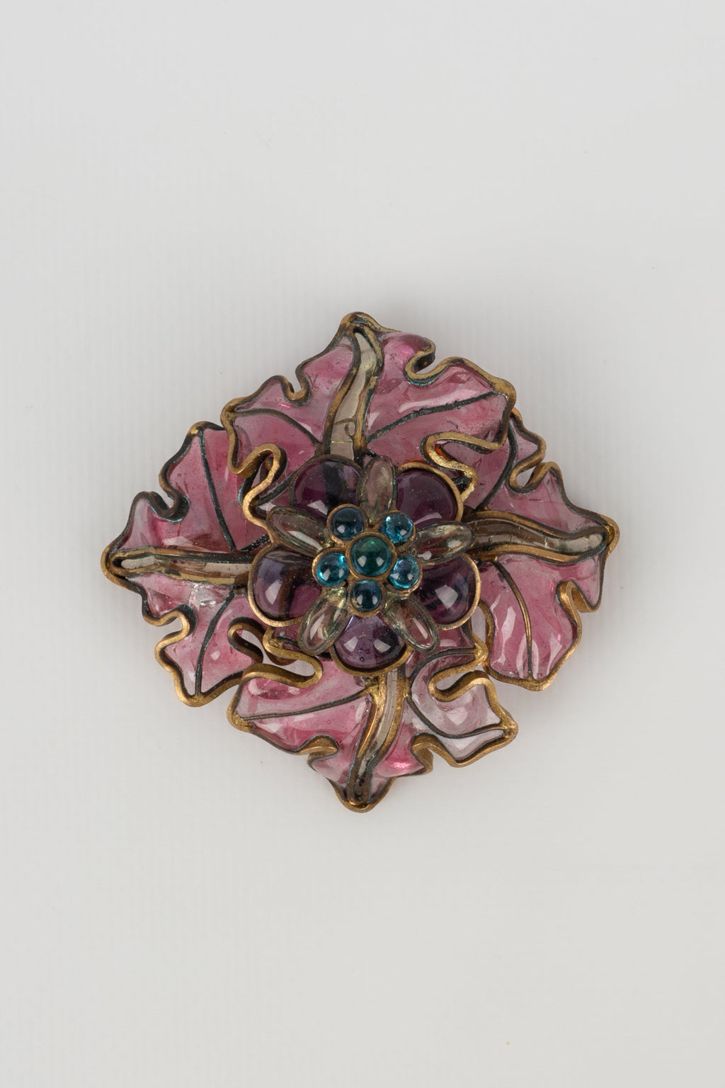 Broche en pÃƒÆ’Ã‚Â¢te de verre Chanel 1990s