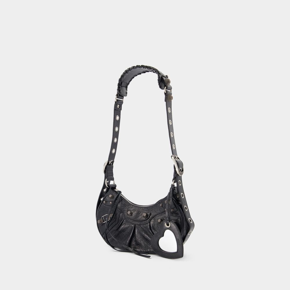 LE CAGOLE XS BLACK STUDDED BAG