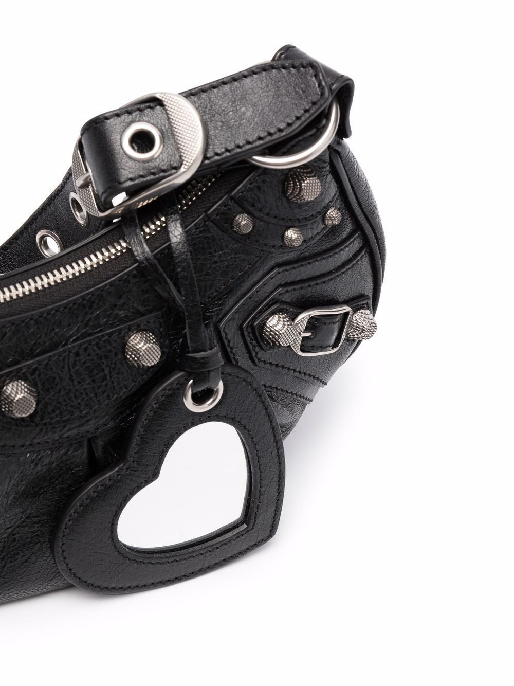 LE CAGOLE XS BLACK STUDDED BAG