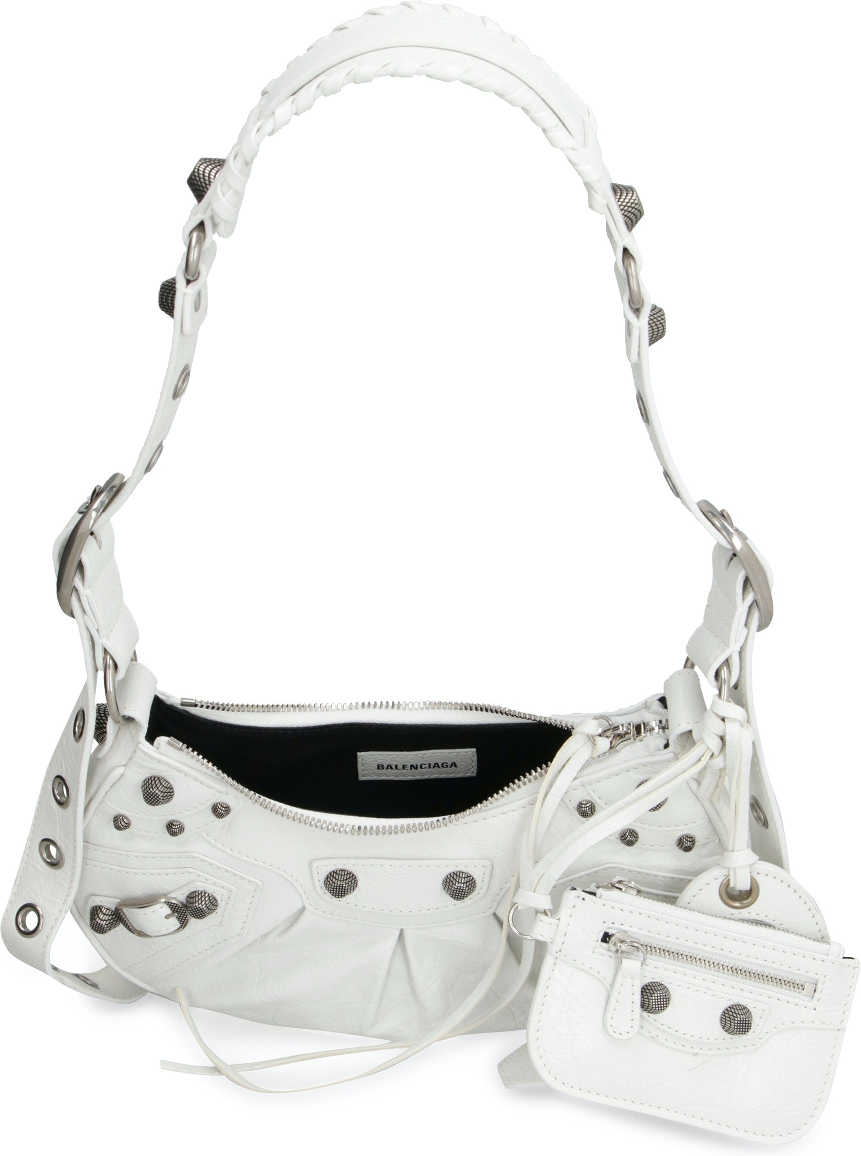 LE CAGOLE XS LEATHER SHOULDER BAG