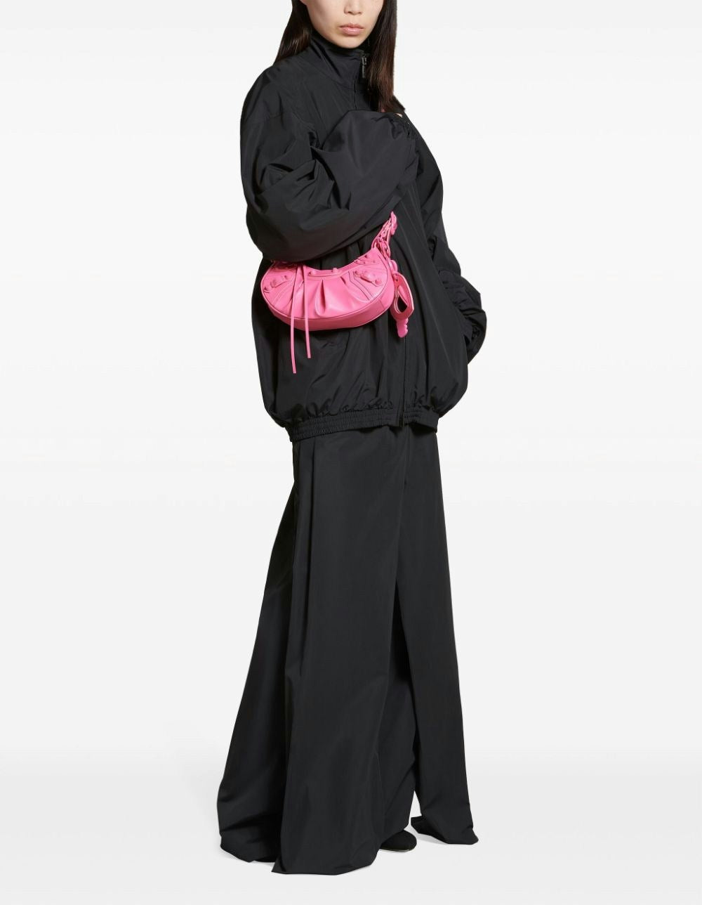 LE CAGOLE XS LEATHER SHOULDER BAG