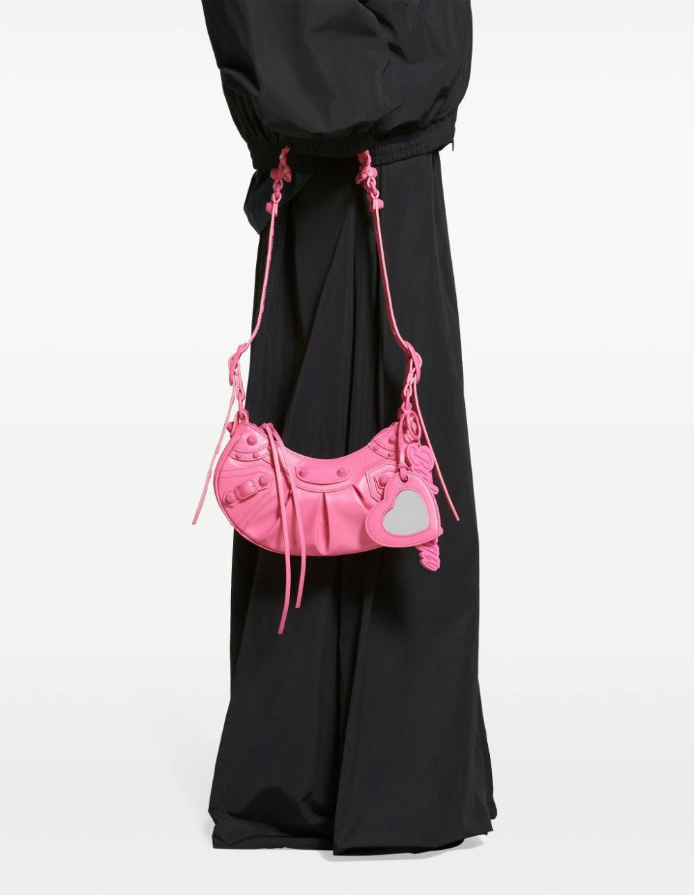 LE CAGOLE XS LEATHER SHOULDER BAG