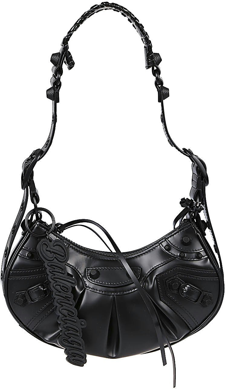 LE CAGOLE XS LEATHER SHOULDER BAG