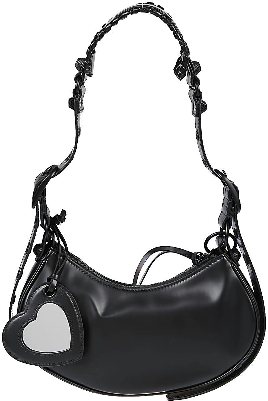 LE CAGOLE XS LEATHER SHOULDER BAG