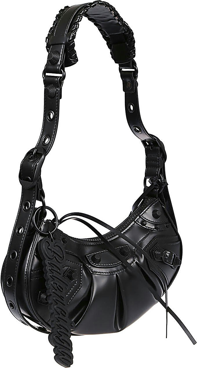 LE CAGOLE XS LEATHER SHOULDER BAG