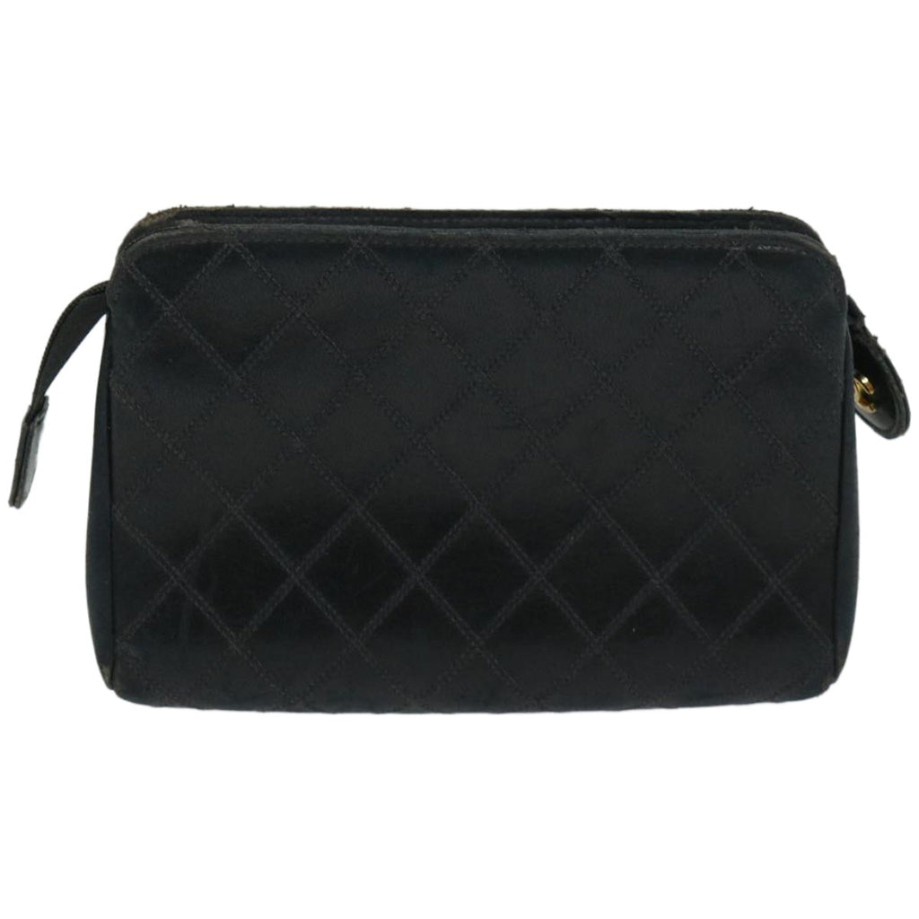 CHANEL Bicolole Pouch Leather Black CC 67139