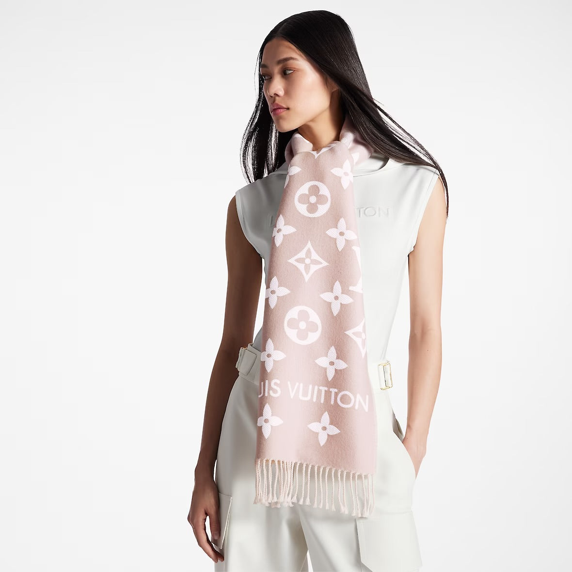 Louis Vuitton Rose Beige Essentials Scarf (RRP £475)