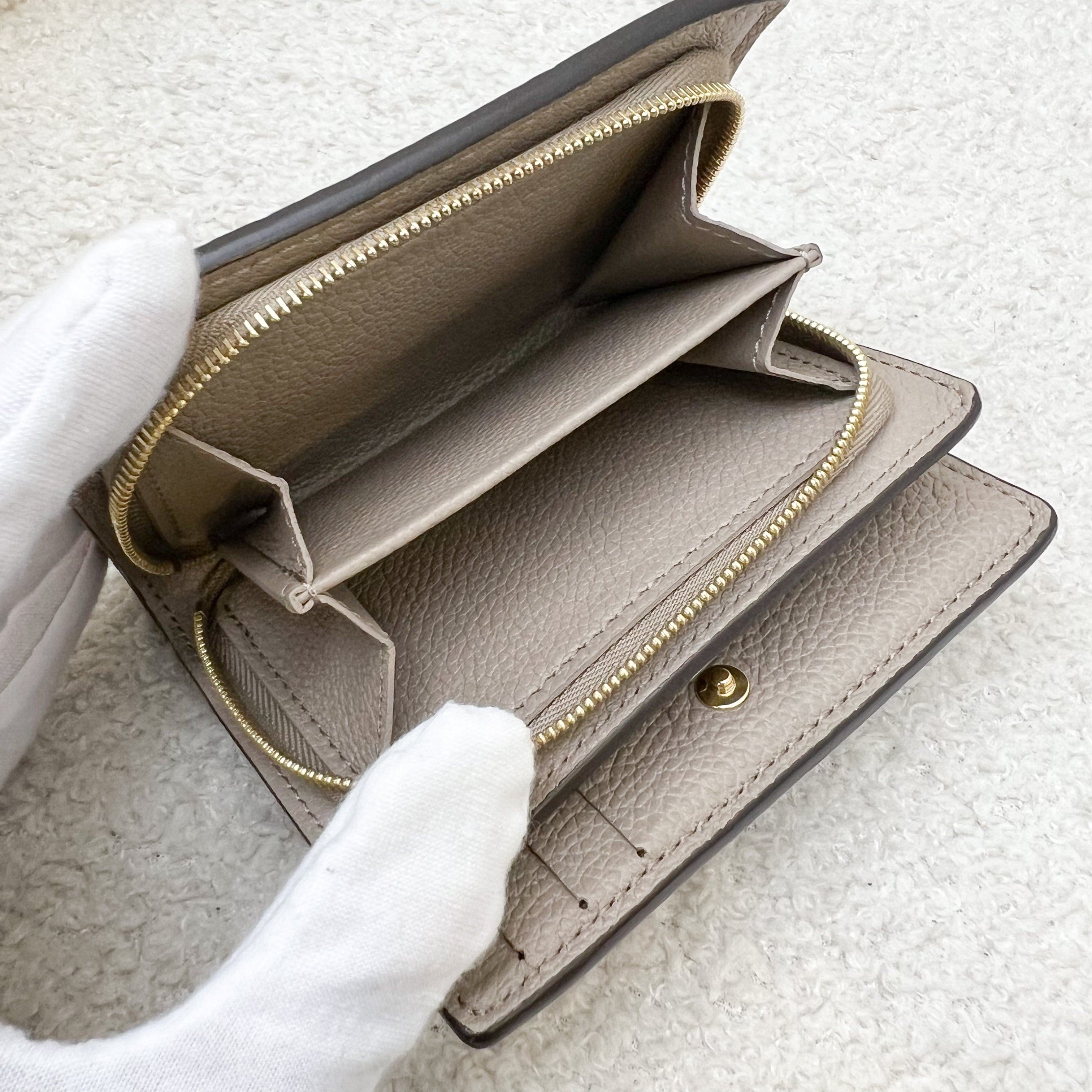 LV Clea Compact Wallet in in Tourterelle Monogram Empreinte Leather and GHW