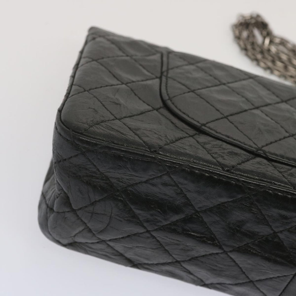 CHANEL 2.55 Matelasse Chain Bag Aged Calfskin Black A37586 CC 67618A