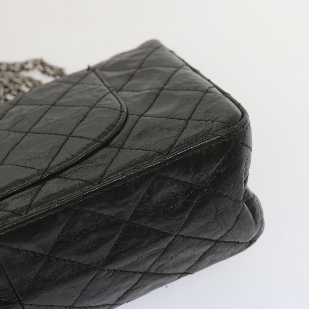 CHANEL 2.55 Matelasse Chain Bag Aged Calfskin Black A37586 CC 67618A