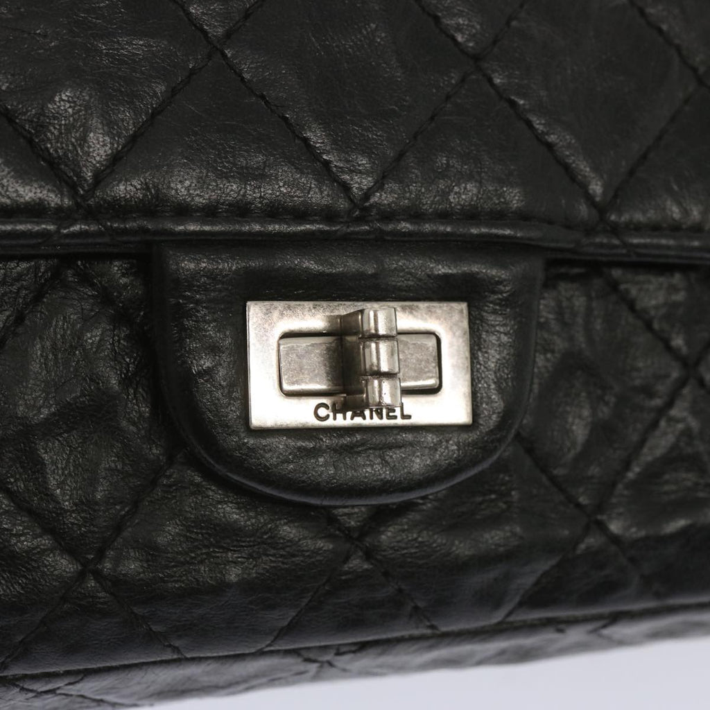 CHANEL 2.55 Matelasse Chain Bag Aged Calfskin Black A37586 CC 67618A