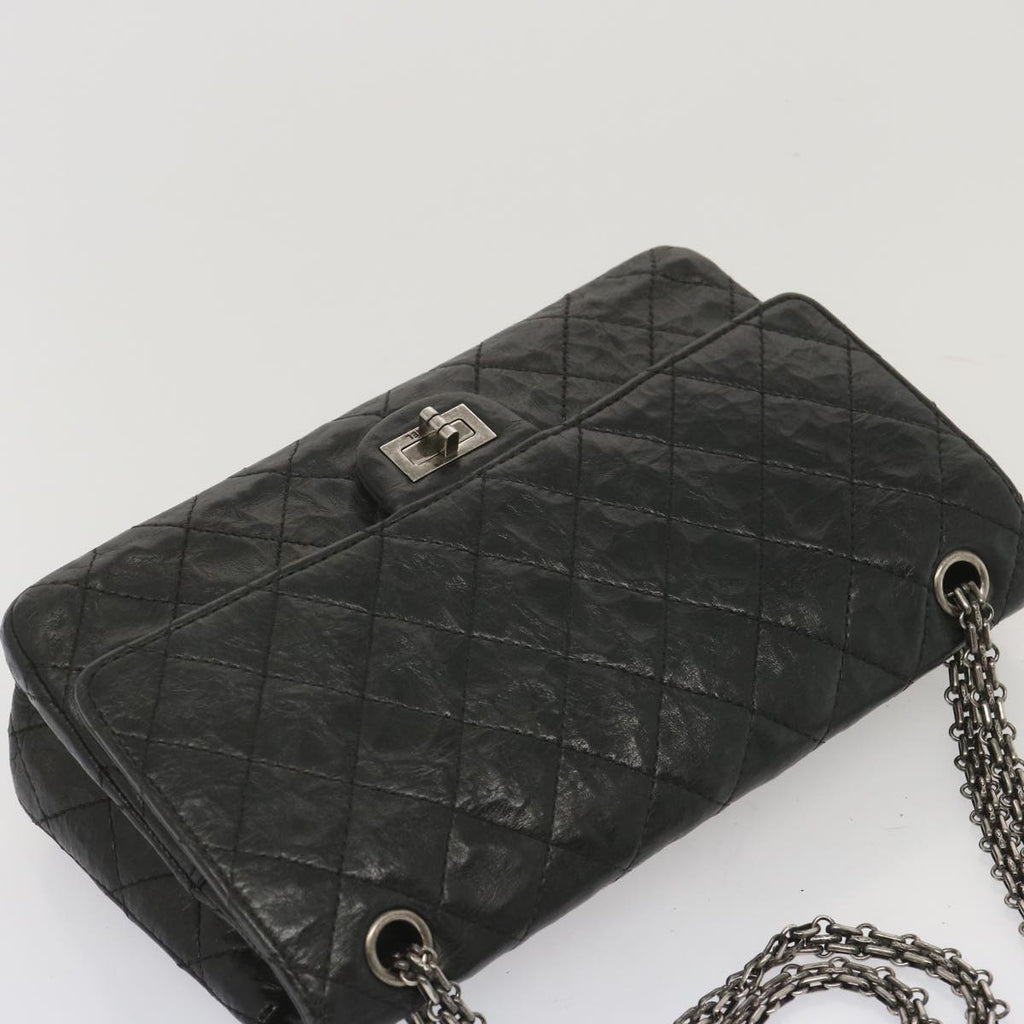 CHANEL 2.55 Matelasse Chain Bag Aged Calfskin Black A37586 CC 67618A