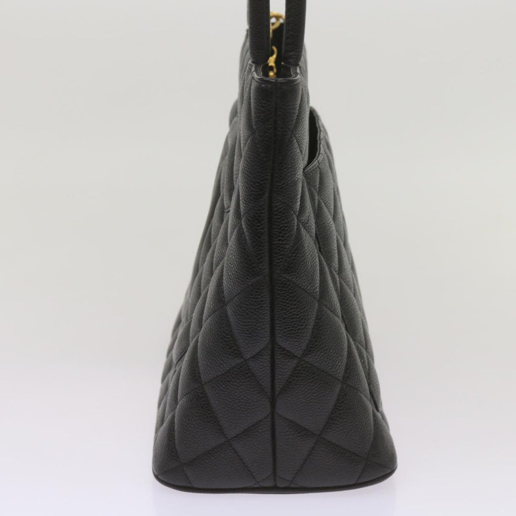 CHANEL Standard Tote Bag Caviar Skin Black CC 67624SA