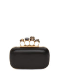 LEATHER SKULL FOUR RING CLUTCH BAG