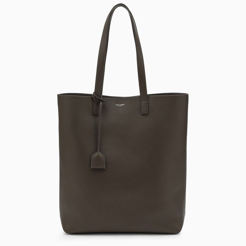 Saint Laurent Bold Khaki Leather Shopping Bag Women