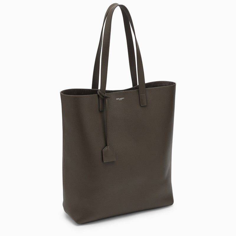 Saint Laurent Bold Khaki Leather Shopping Bag Women