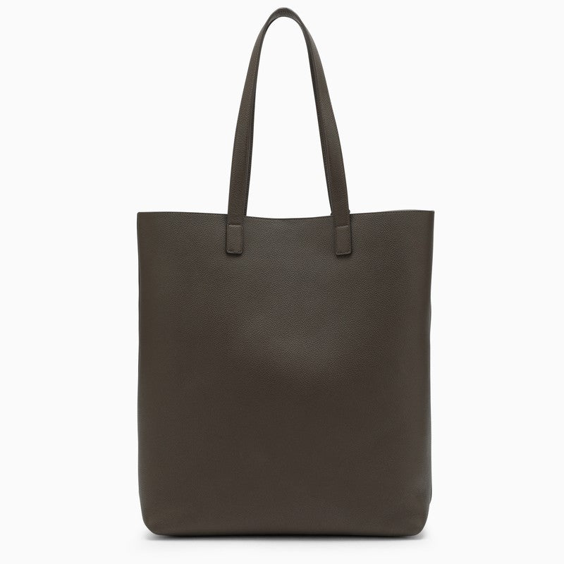 Saint Laurent Bold Khaki Leather Shopping Bag Women