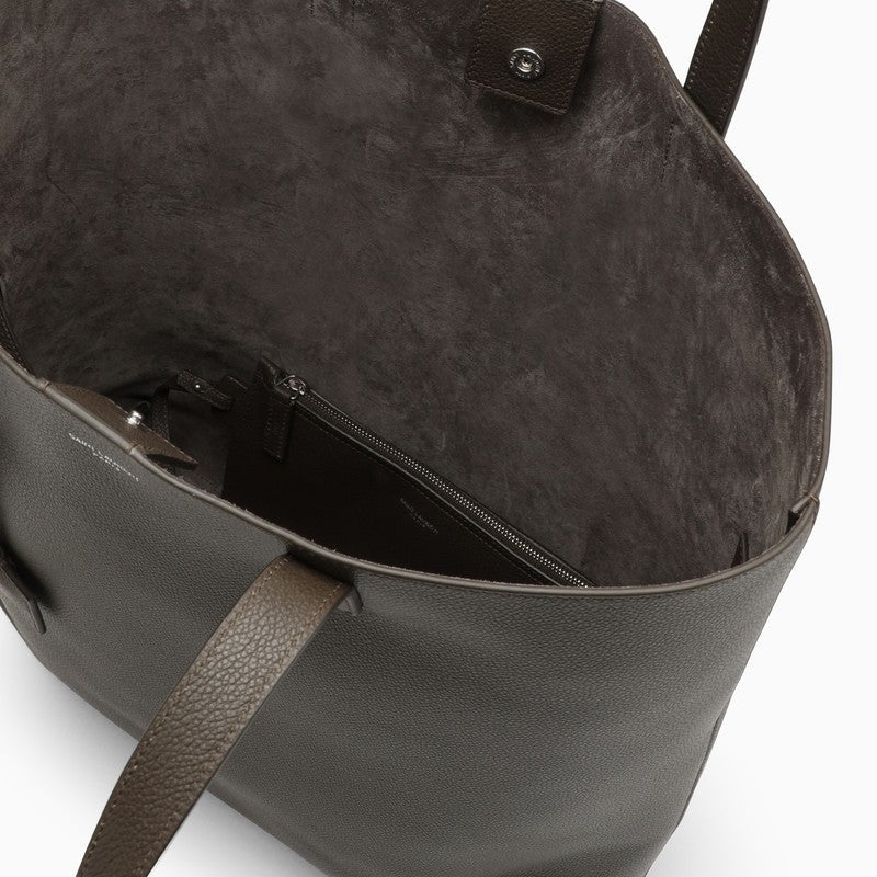 Saint Laurent Bold Khaki Leather Shopping Bag Women