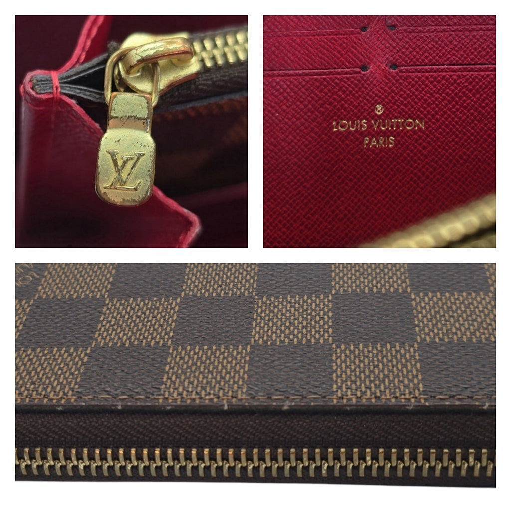 Louis Vuitton Damier Ebene Clemence Wallet Cherry