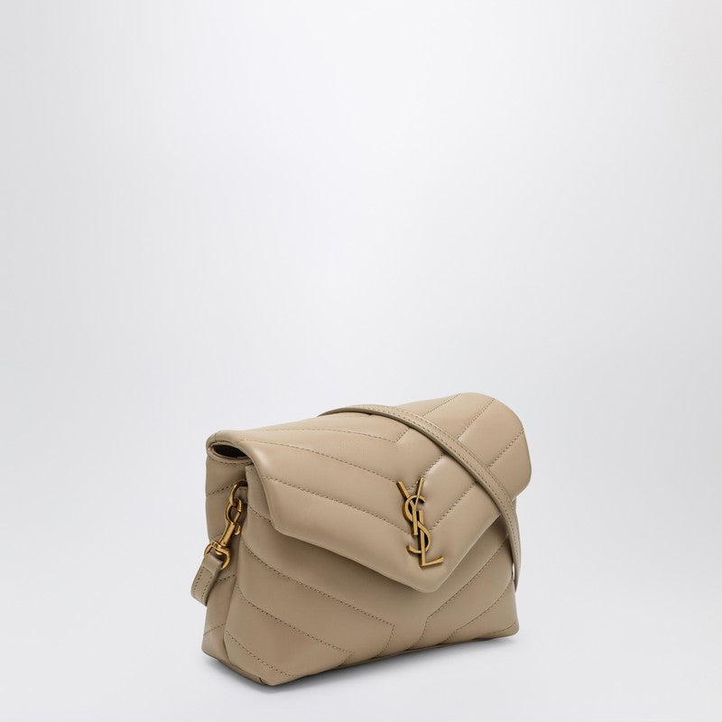 Saint Laurent Beige Quilted Leather Loulou Toy Bag Women
