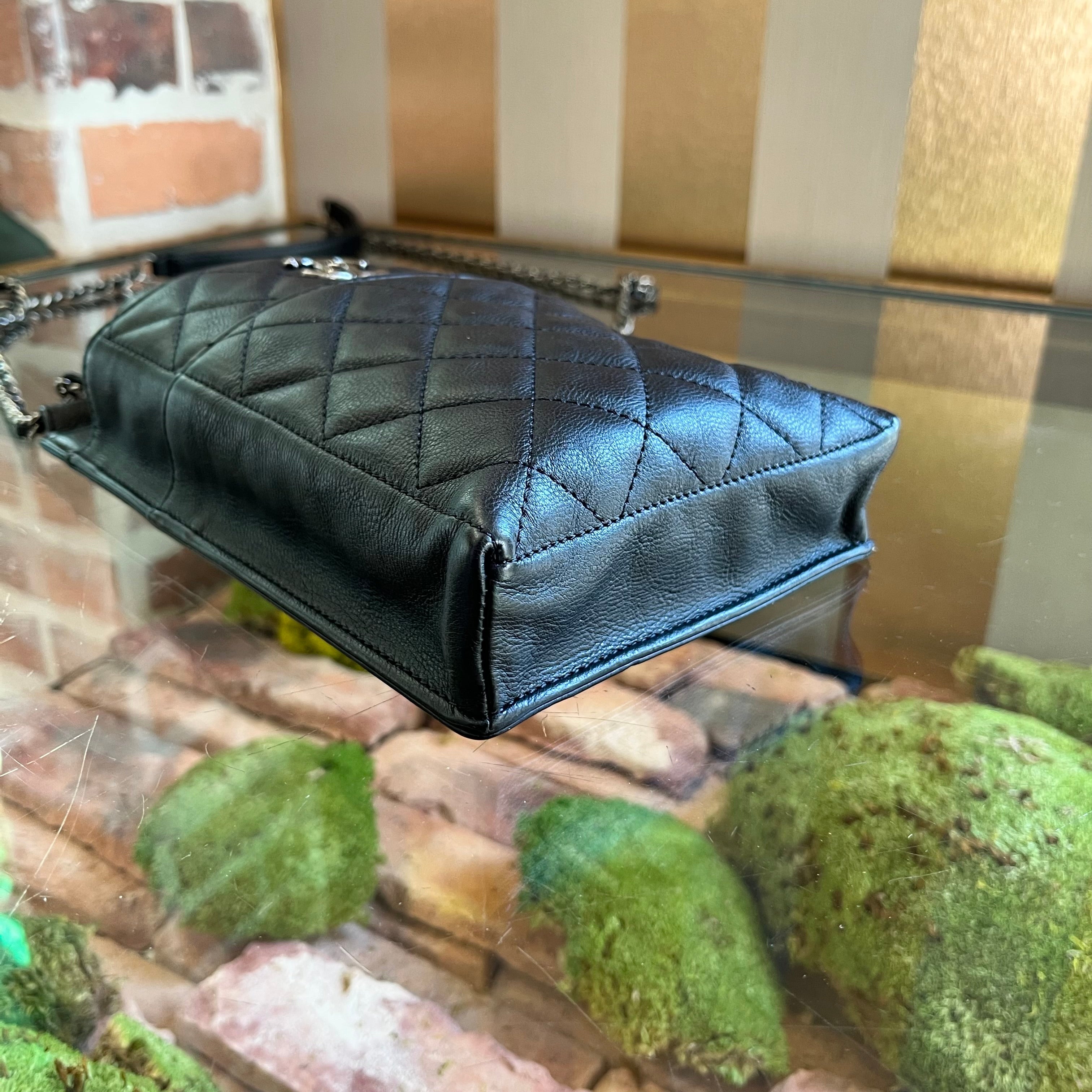CHANEL CC Waiter Caviar Crossbody Bag