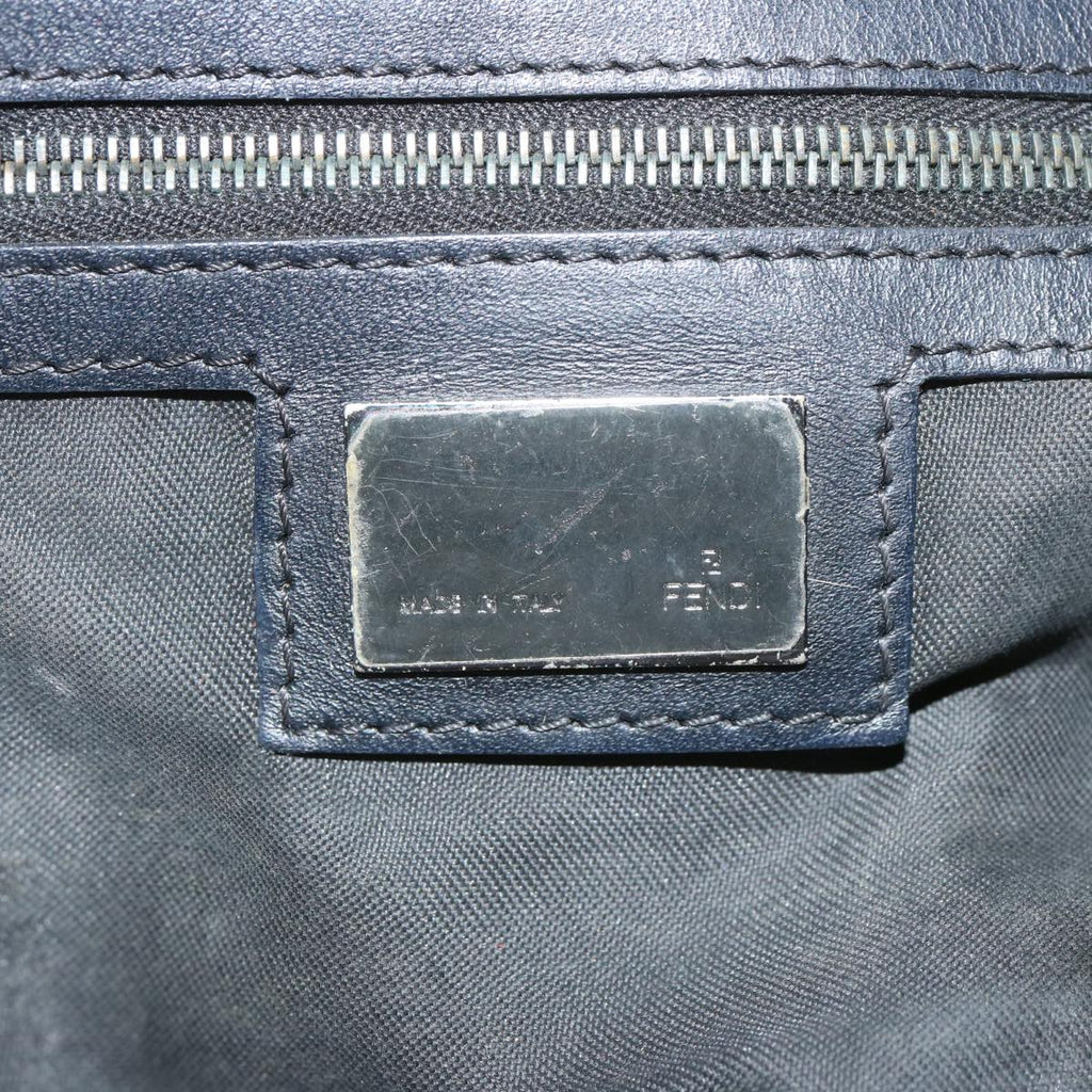 FENDI Zucchino Canvas Mamma Baguette Shoulder Bag Brown 67996
