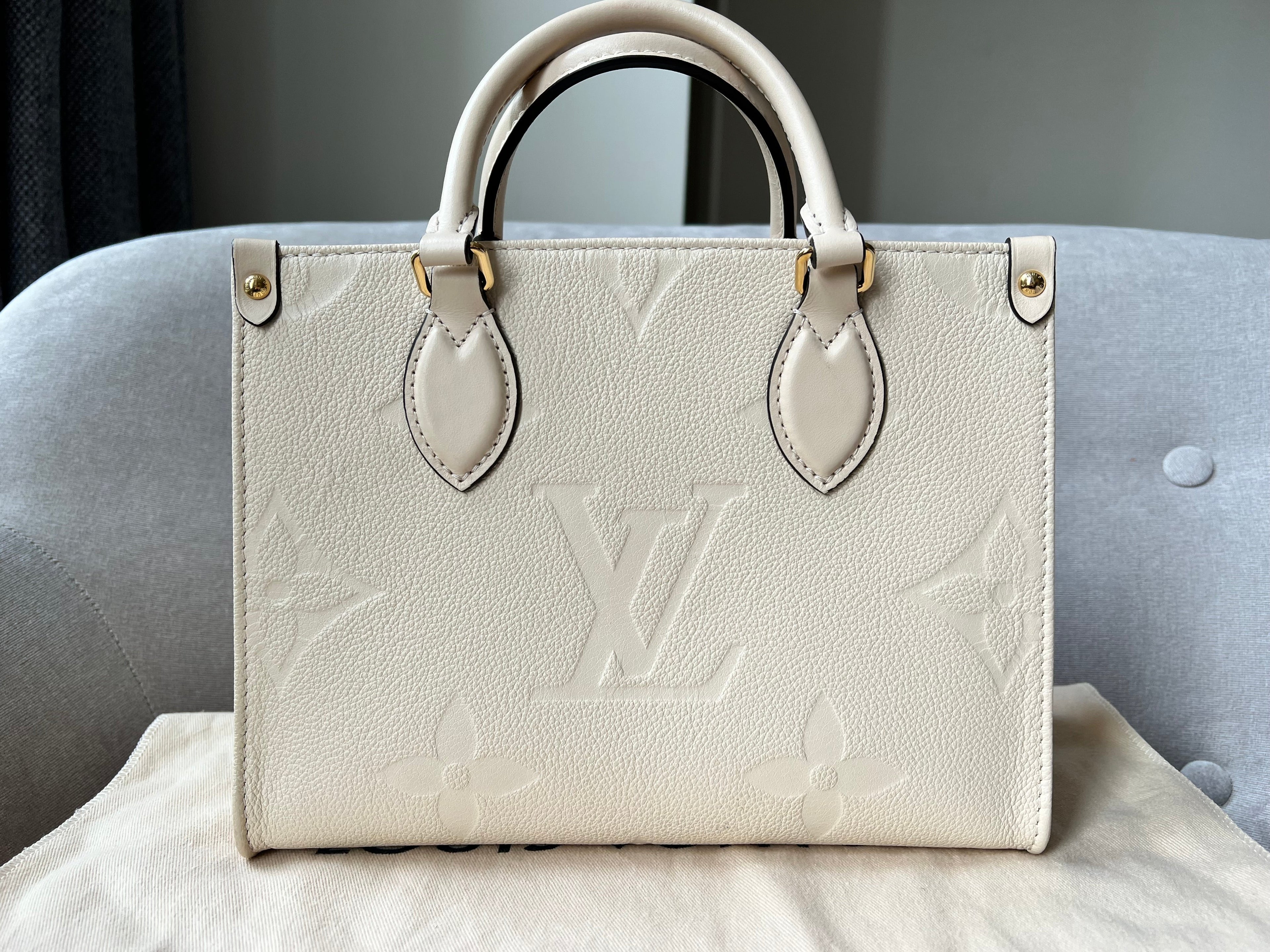 Louis Vuitton On the Go Crème PM Empreinte (RRP £2,380)