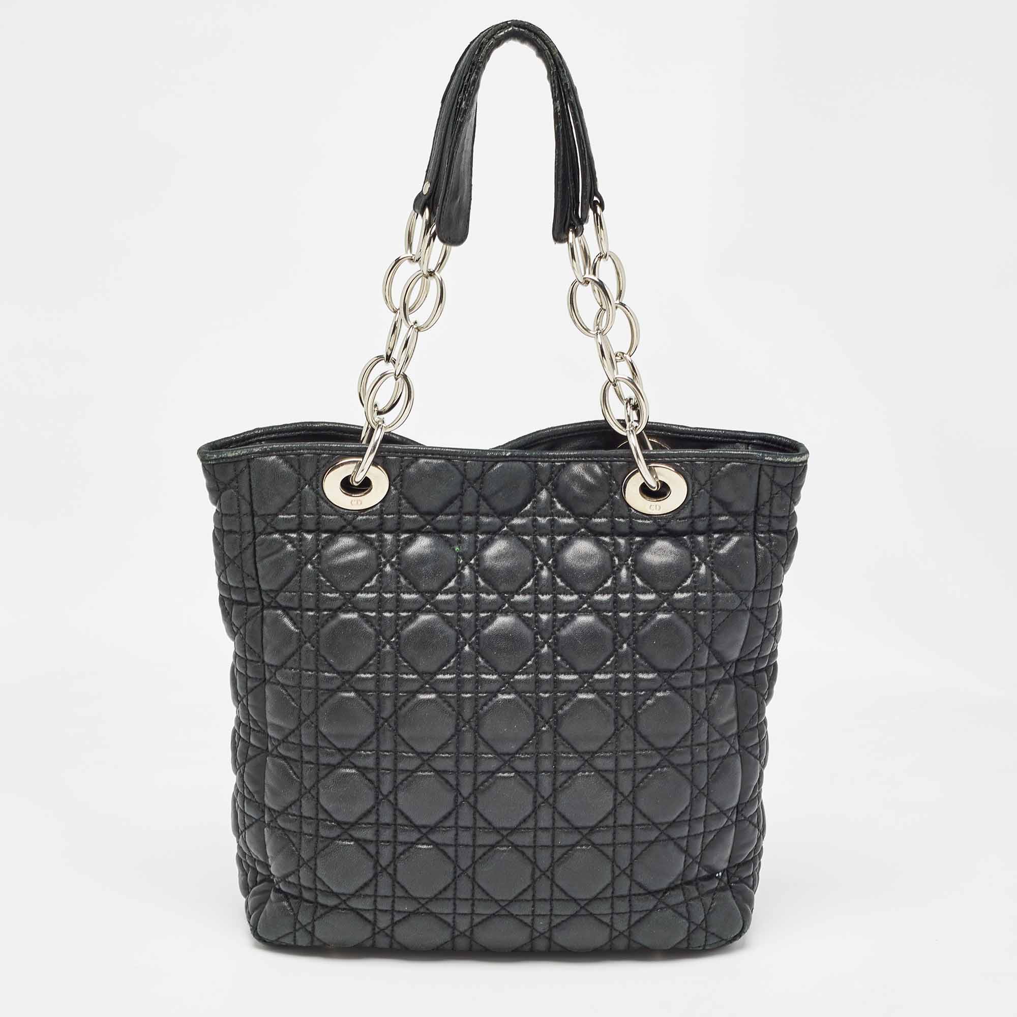 Dior  Cannage Quilted Leather Soft Lady Dior Tote