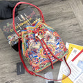 GLAMI Print Crespo Bucket Bag Multicolor With Branded Plate For Women GLAMI Bag