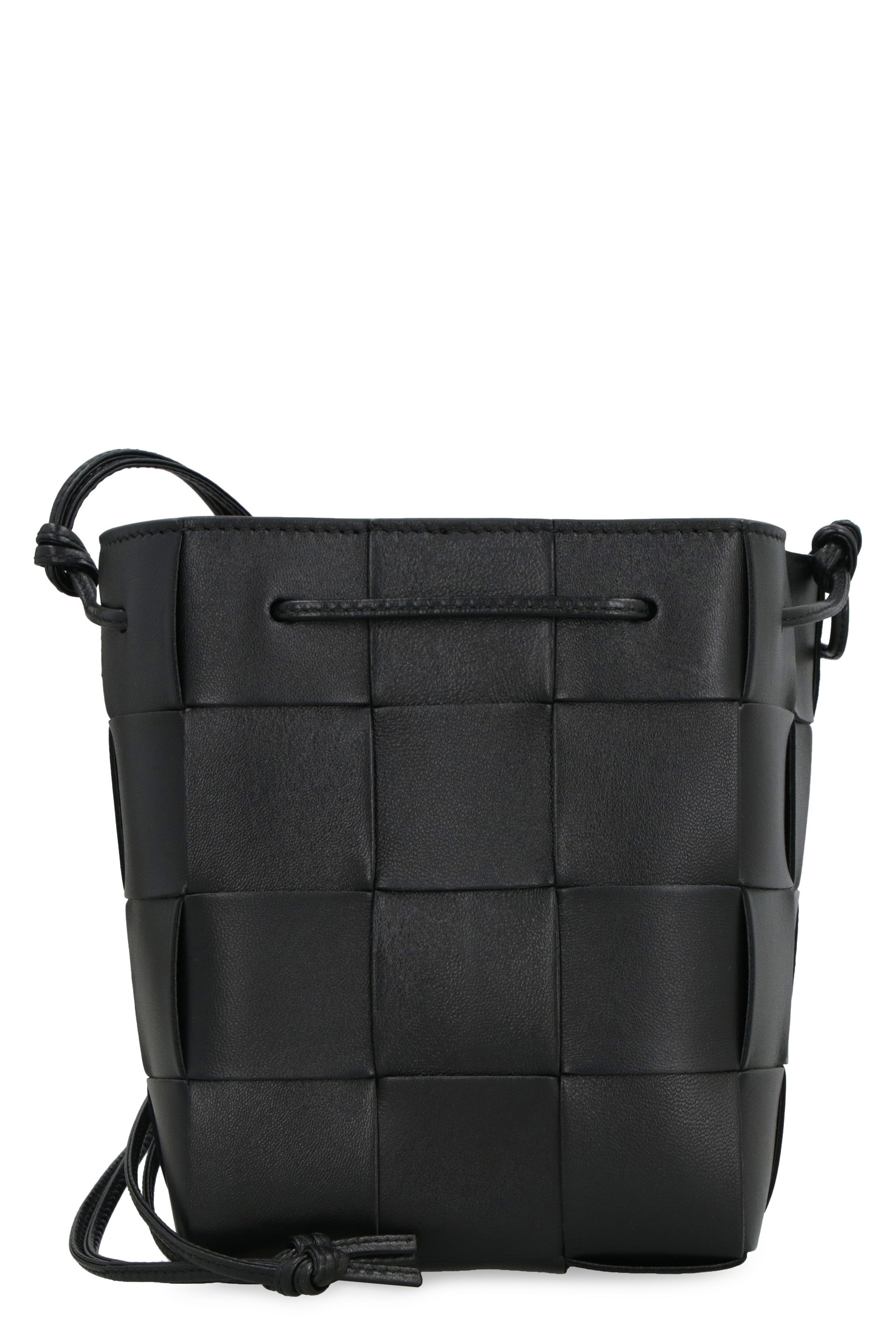 CASSETTE LEATHER BUCKET BAG