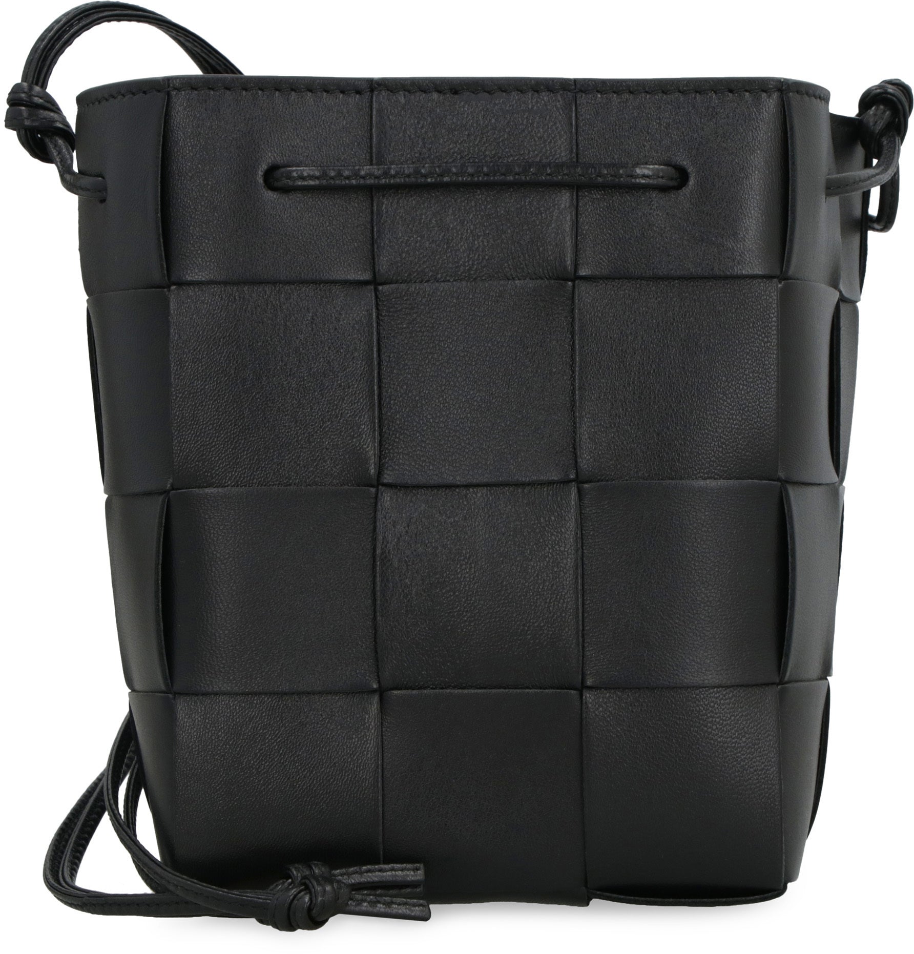 CASSETTE LEATHER BUCKET BAG