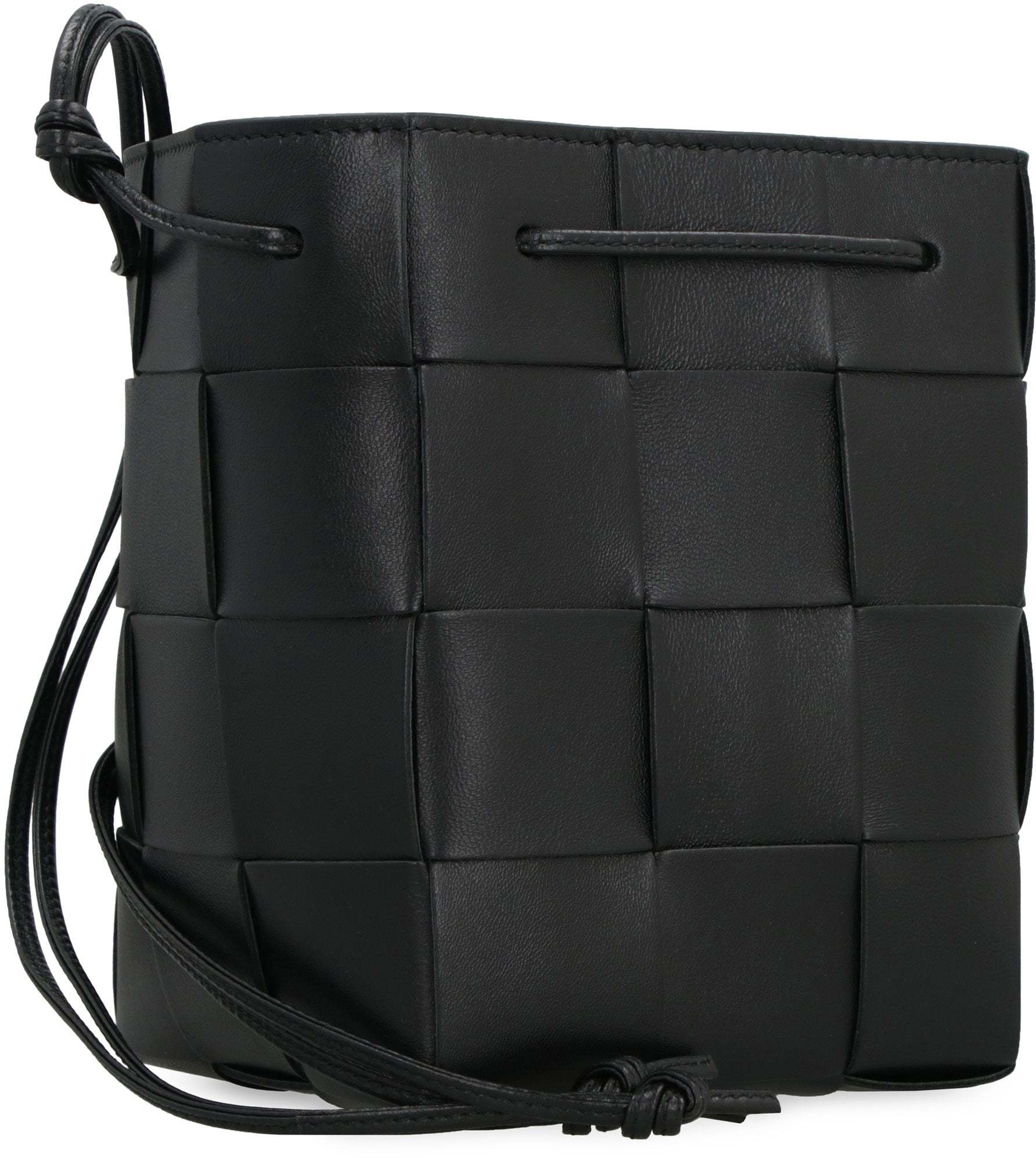 CASSETTE LEATHER BUCKET BAG