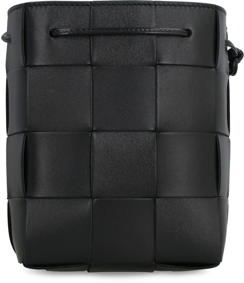 CASSETTE LEATHER BUCKET BAG