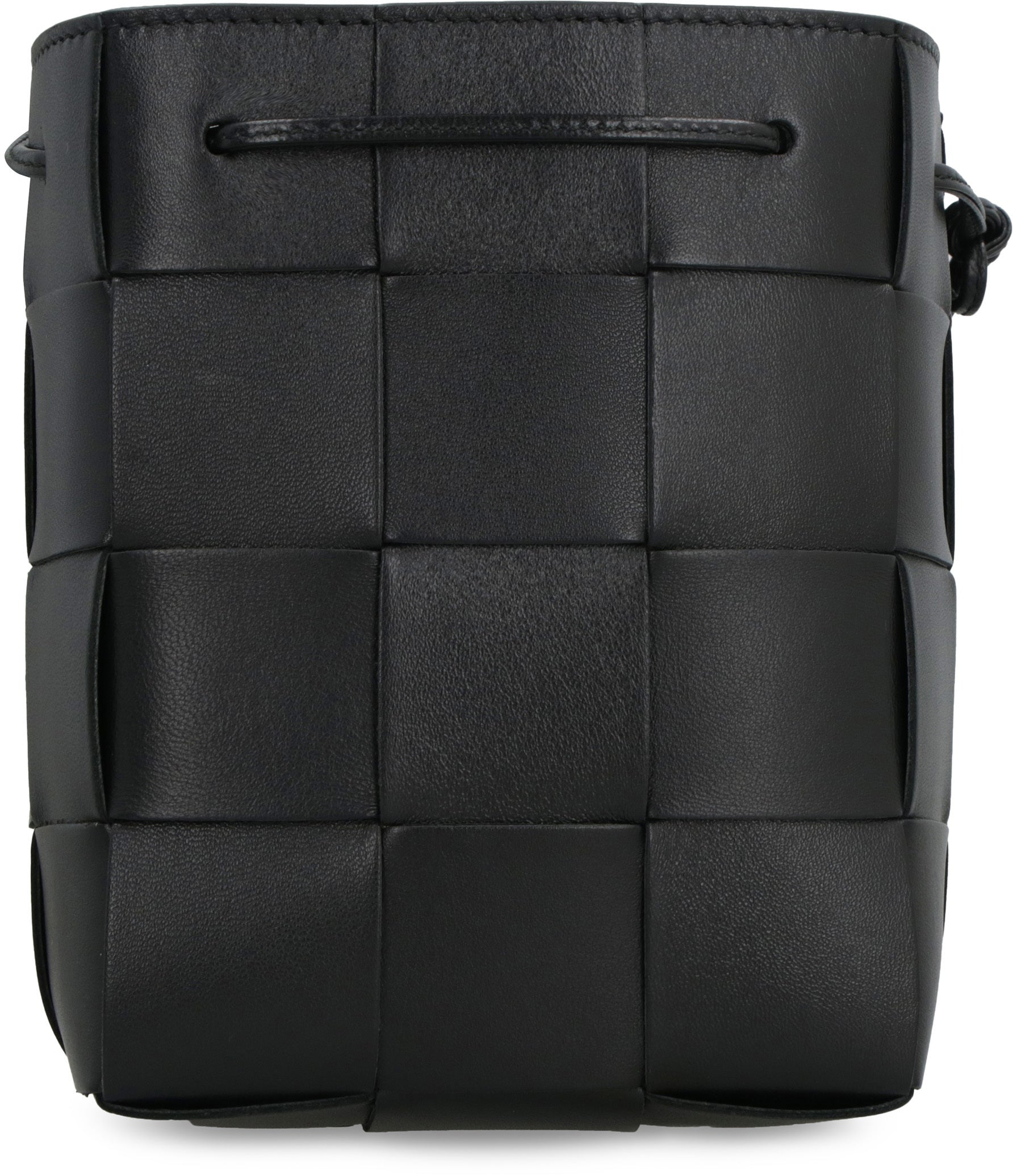CASSETTE LEATHER BUCKET BAG